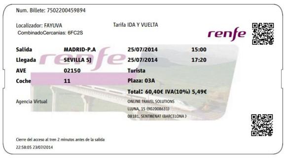 Billetes Ave Madrid Sevilla